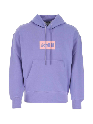 Msgm Logo Print Hoodie