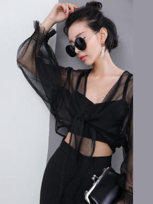 Ariosto Jasmine Crop - Black