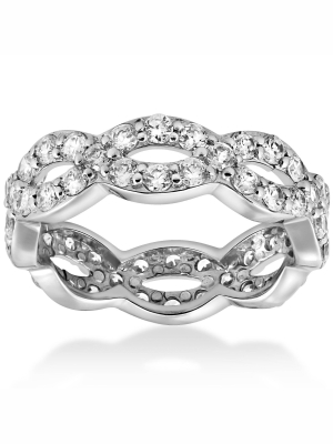 Pompeii3 1 Cttw Diamond Infinity Eternity Wedding Anniversary Ring 14k White Gold