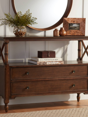 Tamryn 48" Wide Brown Cherry 2-drawer Console Table