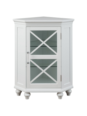 Floor Cabinet With 2 Shelves White - Elegant Home Fashions