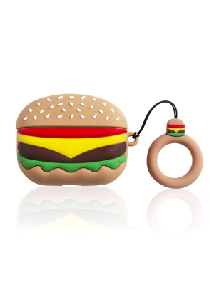 Insten Cute 3d Silicone Case For Airpods Pro, Hamburger Burger Cartoon Cover With Ring Strap