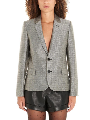 Saint Laurent Metallic Single Breasted Blazer