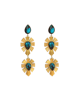 Royal Radiance Earrings - Turquoise