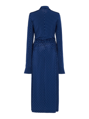 Claudia Dotted-print Cady Midi Dress