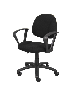 Deluxe Posture Chair With Loop Arms Black - Boss Office Products