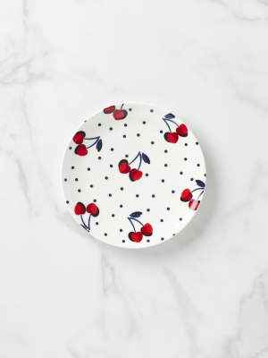 Vintage Cherry Dot Accent Plate