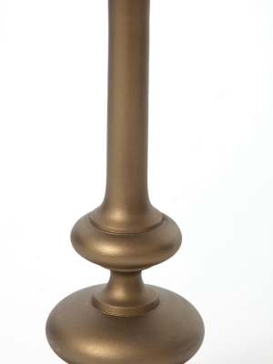 Marlow Matchstick Pedestal Table In Matte Brass