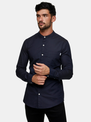 Navy Stretch Skinny Oxford Shirt