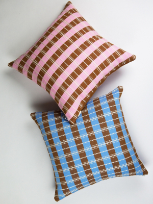 Archive New York Santiago Grid Umber Striped Pillow