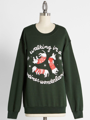 Weiner Dog Wonderland Graphic Sweatshirt