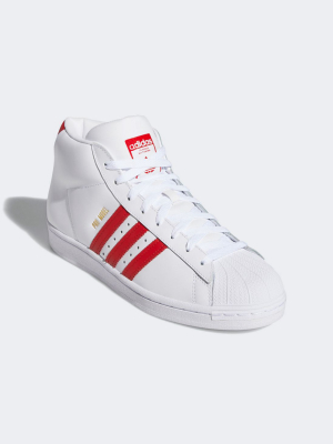 Adidas Originals Pro Model Hi Top Sneakers In White