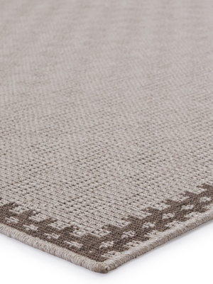 Tiare Indoor/outdoor Border Grey & Taupe Rug