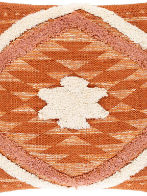 Lacey Pillow Beige/burnt Orange/bright Orange