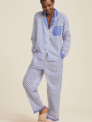 Pyjama Set | Leaf White/blue