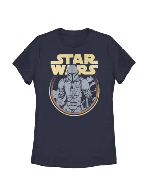 Women's Star Wars The Mandalorian Mando Circle Stance T-shirt