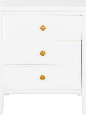 Mitchell 3 Drawer Bamboo Nightstand White