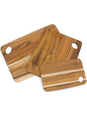 Lipper International Multi Size Small, Medium, And Large Versatile Home Carving/cutting Boards, Set Of 3, Teak Wood