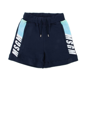 Msgm Kids Logo Print Shorts