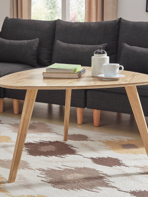 Apache Triangular Wood Coffee Table Natural Oak Brown - Inspire Q