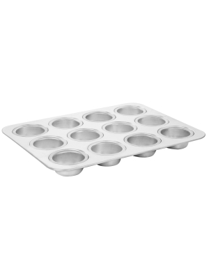 Oster Baker's Glee 12 Cup Aluminum Muffin Pan In Silver