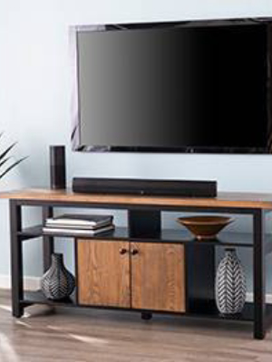 64" Lanell Media Console With Storage Black/brown - Aiden Lane