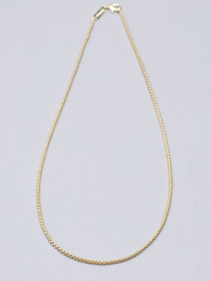 Small Round Box Chain Necklace (14k Gold)