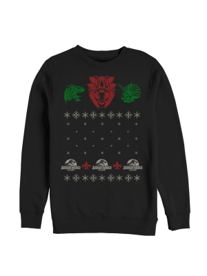 Men's Jurassic World Ugly Christmas Raptor Sweatshirt