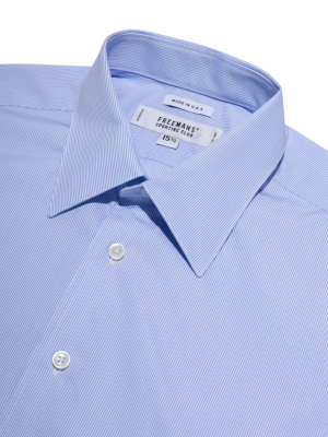 Freemans Dress Shirt- Blue Fine Stripe