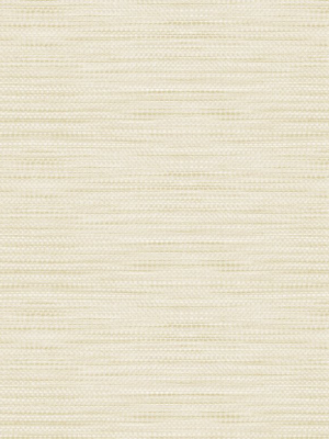 Toweling Faux Linen Wallpaper In French Vanilla From The Living With Art Collection By Seabrook Wallcoverings