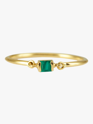 Emerald Petite Circle Ring