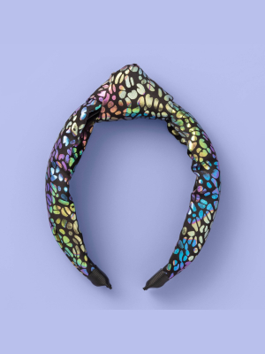 Girls' Iridescent Leopard Foil Knot Headband - More Than Magic™