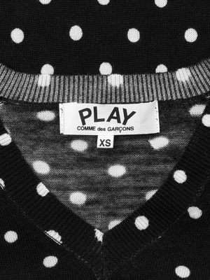 Comme Des Garcons Play Womens Polka Dot Sweater - Black