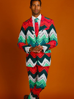 The Dapper Doily | Quilted Print Christmas Suit