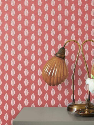 Leaf Pendant Wallpaper In Red From The Grandmillennial Collection By York Wallcoverings