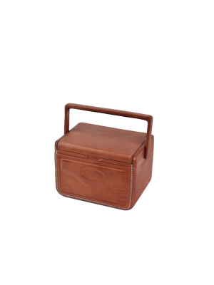 Brown Leather Take 6 Coolbox