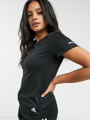 Adidas Running T-shirt In Black