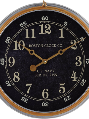 River Parks Studio Boston 17 1/2" Metal Us Navy Replica Wall Clock