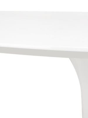 Tulip Table - Round Tulip Dining Table, White Lacquer, 47in