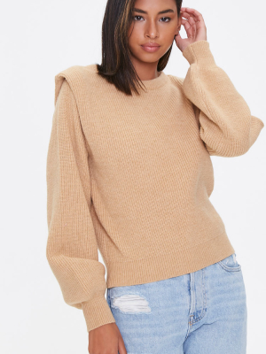 Ribbed Shoulder-pad Sweater