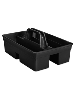 Rubbermaid Commercial Executive Carry Caddy 2-compartment Plastic 10 3/4"w X 6 1/2"h Black 1880994