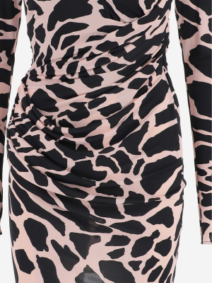 Alexandre Vauthier Printed Draped Mini Dress