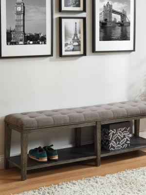 Wixam Tufted Bench Gray - Iohomes