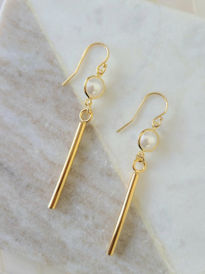 Pearl Bar Earrings