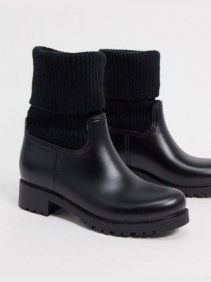 Asos Design Gabrielle Sock Wellies In Black