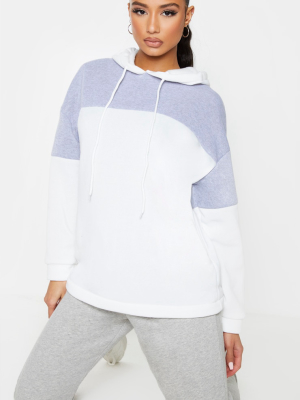 Grey Contrast Panel Oversized Hoodie