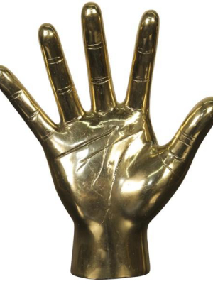 Open Hand Sculpture In Brass