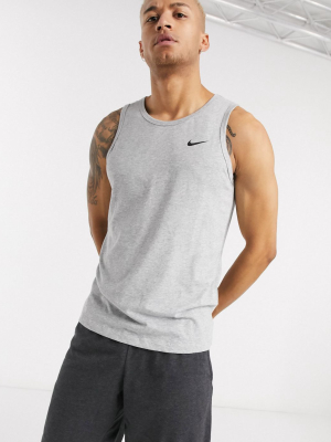 Nike Training Swoosh Tank In Gray