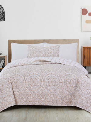 Great Bay Home Tulia Geometric 3 Piece Quilt Set