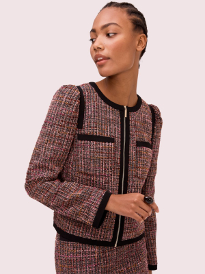 Puff Sleeve Tweed Jacket